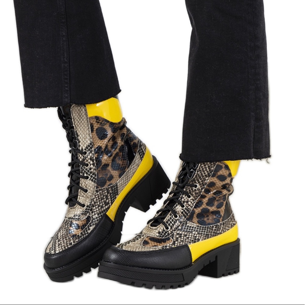 Cape Robbin Future Wave Combat Boots Chunky Heels